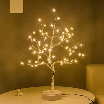 LED Lumini de Noapte Decor de Crăciun Lumina Creative Copac Lămpi Fulg de nea Decor Pentru Interior Bedroom Holiday Copii DIY Cadou Lampara