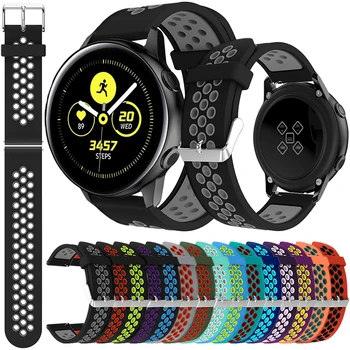 Silicon Curea Curea 20mm Pentru Samsung Galaxy Watch Active Smartwatch Înlocuire Dublă de Culoare Bratara Brățară Accesorii