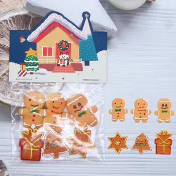 6Pcs casă de Păpuși în Miniatură Crăciun Sac de Om turtă dulce Cookie-uri Model DIY Accesorii de Jucarie