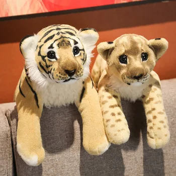 Kawaii Simulare Leu, Tigru, Leopard Jucării de Pluș Jucarii pentru Copii Jucarii pentru Copii Animale de Pluș Jucarii Educative pentru Copii Cadouri