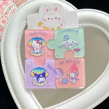 Kawaii Drăguț Sanrio Hello Kitty Kuromi Mymelody Cinnamoroll Puzzle Ac De Păr Clip Breton Interes Fata De Cadou De Crăciun Pentru Copii