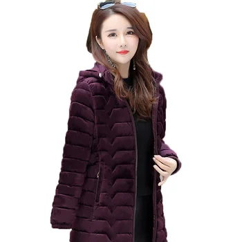 Femei Iarna cu Gluga Cald Haina Plus Dimensiune Culoare roșu de Bumbac Căptușit Sacou Feminin de Mult Hanorac Femei Vatuita jaqueta feminina