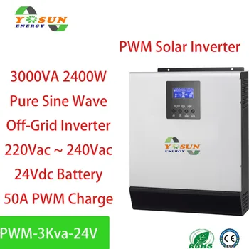 2400W Solar Invertor de 220V~240v c. a. 50A PWM 3Kva Pure Sine Wave Inverter 50Hz/60Hz de Pe Grila de Invertor 24V Baterie