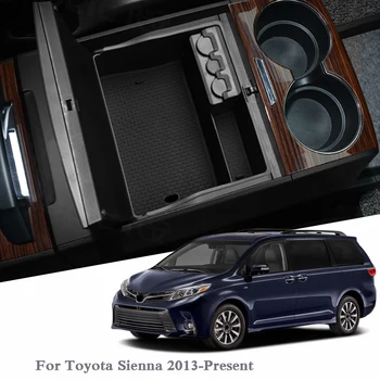 Auto Styling Auto Cotiera Cutie Depozitare Pentru Toyota Sienna 2013-Prezent Consola Centrala Cotiera Cutie Depozitare Acoperă Accesorii Auto