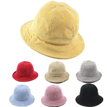 Găleată Pălărie Femei Barbati Pantaloni De Catifea Cord Pescar Capac Retro Moda Toamna Iarna Pălării Plat Bob Gorro Hip-Hop Pop Panama Coreeană