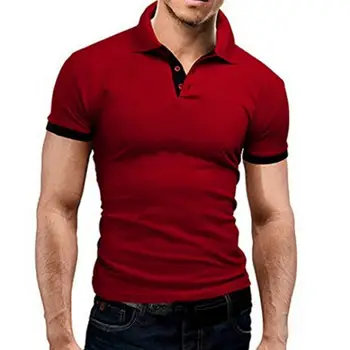 Modă Bărbați T-shirt rezistent la Uzura Guler de Turn-down de Agrement de Vara Tricou Rever Vara Tricou pentru Acasă