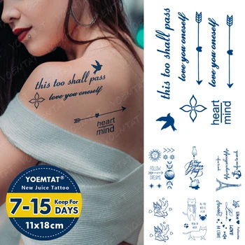 Suc De Cerneală Durată Impermeabil Tatuaj Temporar Autocolante Săgeți Pasăre Engleză Scrisoare Cupidon Flash Tatuaje Femeie Body Art Tatuaj Fals