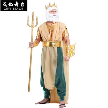 Oamenii mitologia greacă Neptun Poseidon Cosplays de Halloween, regele tuturor zeilor Zeus costume de Carnaval de Purim petrecerea de bal rochie