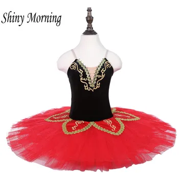 Femeile Profesional de Balet Tutu Dress Aur Roșu Adult Balet Clasic Scena de Dans Costum Clatita Performanță Tutu rosu negru