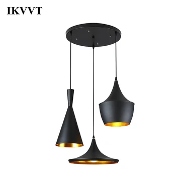 IKVVT Moderne Luminile LED pentru Iluminat Interior Sala de Mese Lampă Neagră Minimalist Home Decor E27