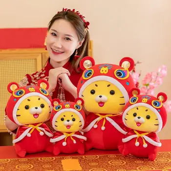 copii Papusa de Plus Tigru Uimitoare 2022 Anul Nou Chinezesc Mascota Jucărie de Pluș Moale de Bumbac PP Animale Împăiate Păpușă Jucărie Cadou