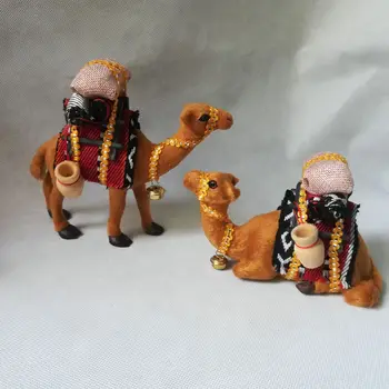 viața reală jucărie camel model de polietilenă&blănuri de stand-up și minciuna cămile model 14-17cm artizanat, decorațiuni interioare cadou b2605