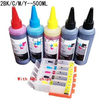 COAAP Pentru CANON PIXMA MG5450 MG5550 MG6450 Ip7250 MX925 MX725 IX6850 printer Refillable cartuș de cerneală Color de 5