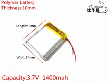 3.7 V, 1400mAh 103440 Litiu-Polimer Li-Po, li-ion Reîncărcabilă de celule de Baterii Pentru Mp3 MP4 MP5 GPS PSP mobil bluetooth