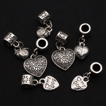 10buc/pachet retro aliaj de zinc în formă de inimă piersic inima pandantiv accesorii handmade, diy doamnelor colier pandantiv accesorii