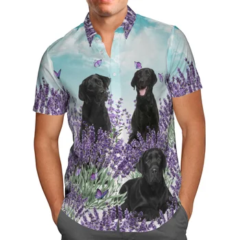 Negru Pit Bull Dog 3D Plajă Hawaiiană 2021 Vara Tricou Maneca Scurta Tricou Streetwear Supradimensionate 5XL Camisa Sociale Combinezon Homme