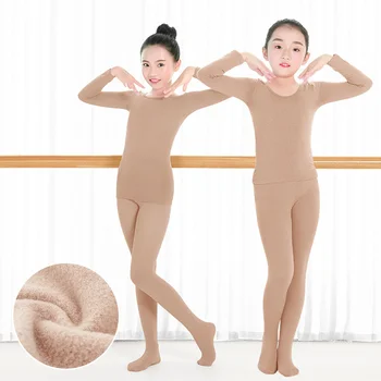 Iarna Termice Seturi De Lenjerie De Corp Pentru Copii, Gimnastica, Balet, Dans În Lenjerie De Corp Fete Spectacol De Balet Costume Invizibil Culoare Nud
