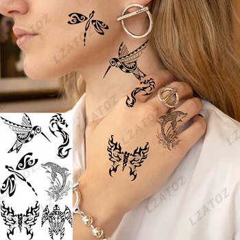 Henna Pasăre, Fluture Tatuaje Temporare Pentru Femeie Adulți Libelula Turtle Autocolant Tatuaj Fals Sexy Degetul Impermeabil Mici Tatuaje