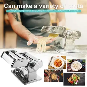 Paste Maker Dublu Cutter 6 Grosime Reglabilă din Oțel Inoxidabil Control Lavabil Reglabil Filtru de Paste Mașină pentru Spaghete