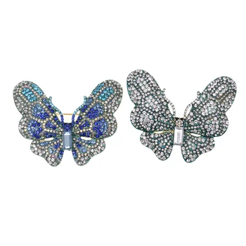 100 buc/lot Stras Fluture Broșă Pin Albastru de Animale Insecte Fluturele de Cristal Broșe Accesorii de Nunta