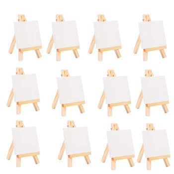 24Set Artiști de 5 Inch, Mini Sevalet +3 Inch X3 Inch Mini Canvas Set Pictura Ambarcațiuni DIY Desen Mic Șevalet de Masă Cadou