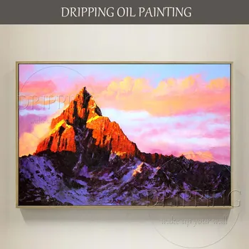 Excelent Artist Pure de Mână-pictat de Înaltă Calitate Abstractă de Munte Peisaj Pictura in Ulei pe Panza Abstract Deal Pictură în Ulei