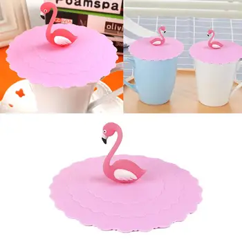 Desene Animate Drăguț Silicon Cupa Acoperi Flamingo Ceașcă În Formă De Capac Fata Cu Inima De Dantelă Cupa Dovada De Praf Capac De Ceai Și Cafea Capac Home Supplies