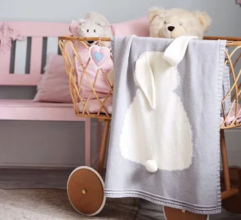 Primavara Toamna Unisex Baby Scutece Nou-Născut Roz Drăguț Iepure Pătură De Bumbac Tricotate Pături Pentru Copii Multi-Culori Schimbare De Scutece
