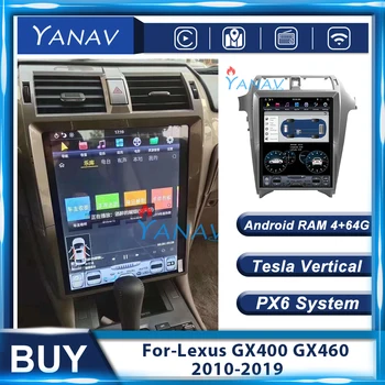 Android Audio Stereo HD Ecran Vertical Radio Auto Pentru Lexus GX400 GX460 2010-2019 Tesla Auto Multimedia Video Player Unitatea de Cap