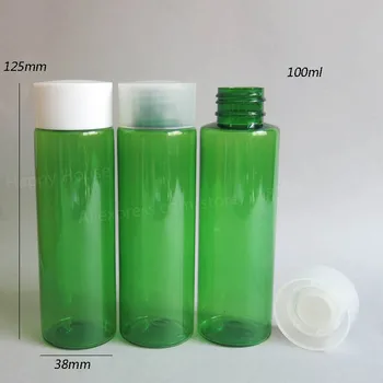 24 x 100ml Cilindru PET Verde Crema de Sticla Plastic Loțiune și Ambalaje Cosmetice 100cc Machiaj Container