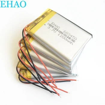 5 BUC EHAO 603450 3.7 V 1200mAh baterie Litiu Polimer LiPo Baterie Reîncărcabilă Pentru MP3 GPS DVD PAD E-carti Tablet PC