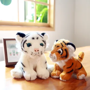 Micul Tigru de Pluș Jucărie Simulare Tigru 15/20cm în Picioare Tigru Alb Umplute Cadouri Pentru Copii 2022 Anul Tigrului Mascota