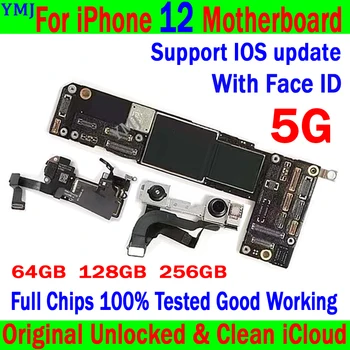 Original Gratuit iCloud Placa de baza Pentru iPhone 12 Logica Placa de baza Cu Fața ID-ul Plin Cu Chips-uri de Sistem IOS iCloud Curat Nu Față ID