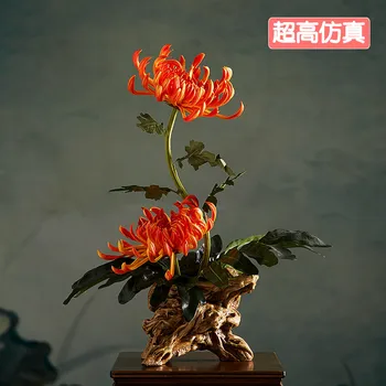 crizantema de simulare de flori bonsai Arte și meserii flori mici contractat moderne, flori Artificiale