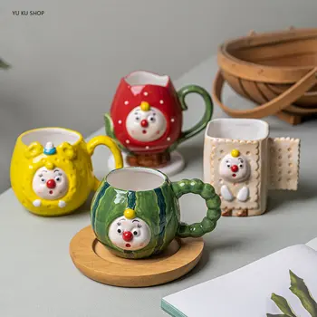 Fata de fructe Ceramice Ceașcă de Cafea de uz Casnic de Desene animate Drăguț pentru Copii micul Dejun Lapte de Ovaz Cani de Portelan Cana Drinkware Cadou pentru Prieteni