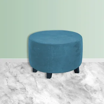 Super moale puf simplu culoare solidă rotund scaun mic pentru picioare capac de acoperire elastic canapea pedala de acoperire acoperă canapea