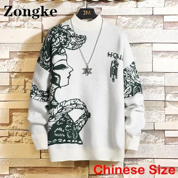 Zongke Stil Chinezesc Toamna Pulover Bărbați Îmbrăcăminte Tricotate Pulovere Pentru Bărbați Haine de Iarnă Pulover Barbati 4XL 2022 Toamna anului Nou-veniți