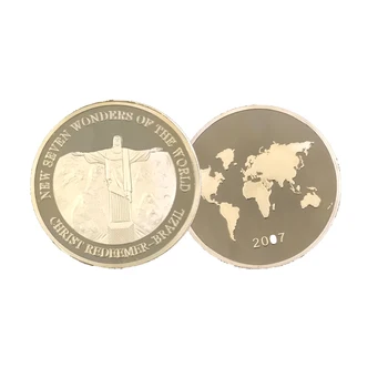 Hristos Mântuitorul Placat cu Aur-Moneda Șapte Minuni ale Lumii Replica Monede de Colecție de Monede de Aur pentru Cadouri