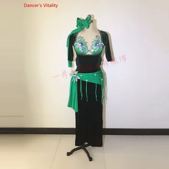 Belly Dance Etapă Compatibil Cu Noile Costume Ia Profesionale Halat Personalizate QingQing Burtă de Dans Practică pentru Femei