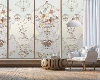 beibehang papel de parede stil European HD mână-pictat de epocă vaza de flori aranjament de frontieră mozaic de fundal papier peint