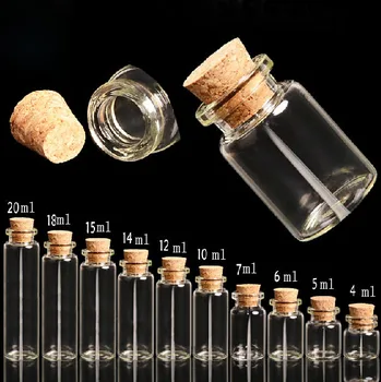 100buc/lot 5ml Mini Farmec Sticlă Pandantiv, Mic Dop de Sticlă doresc sticla Flacon D22*H30mm