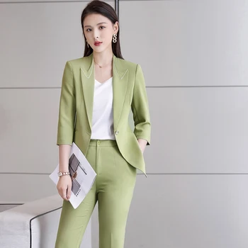 Avocado Verde mic costum haina femeilor șapte punctul maneca 2022 nouă primăvară subțire potrivi costum de afaceri