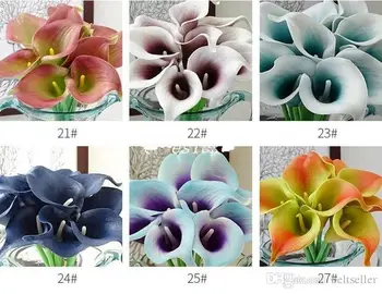 Vânzare de către vrac 100buc Real Touch Flori Artificiale Decorative crin Buchet de Mireasa Buchet de Mireasa Artificial de aprovizionare Partid