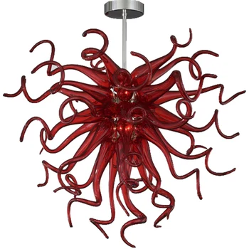 Roșu Pendnat Lămpi LED Murano Iluminat Interior Mic de Mână cu sufletul la gură de Sticlă de Artă Candelabru 20 De Centimetri