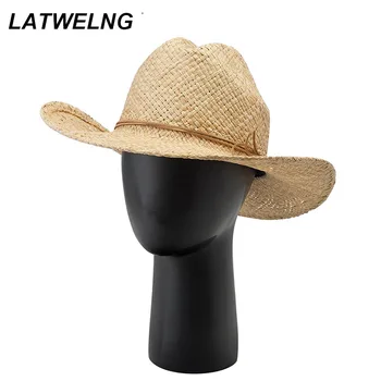 2022 Moda Pălărie Cowgirl Femei Vara UV Palarii de Plaja Manual Rafie Pălării de Soare Accesorii de Plaja Engros