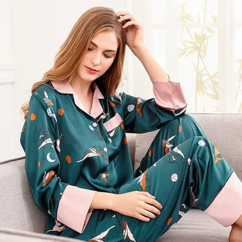 Primăvara Set De Pijama Femei, Pijamale 2 Piese Cămașă De Noapte Cardigan Rochie De Noapte Casa Pijamas Pijamale Sleepshirts Moale Lenjerie 2021
