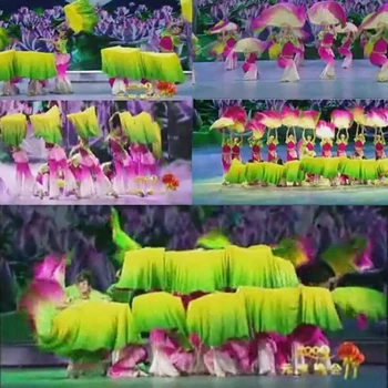 New Sosire dublu-partea Chineză Tradițională real Mătase Fanii Voaluri cu 2 părți Gradient de culoare Spectacol de teatru Recuzită Fanii 1pair=2 buc