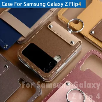Husa Flip pentru Samsung Galaxy Z Flip4, Material Pu Galaxy Z Flip3 Caz cu Inel