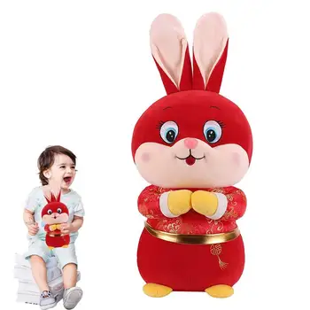 Iepuras umplute Jucărie 25cm Zodiac Chinezesc Iepure de Pluș Mic Iepuras Umplute Pentru Adulți Și Copii Red Bunny Mascota Pentru Festivalul de Primăvară