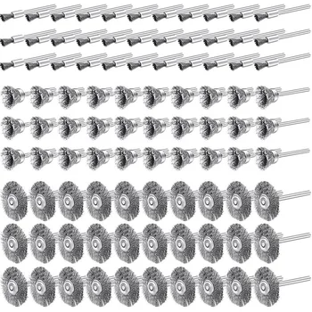 120 Buc Set De Perii De Sârmă, Sârmă Din Oțel Inoxidabil Roti Pen Set De Perii Kit Pentru Rugina Poloneză Curat Separare De Slefuire Instrumente